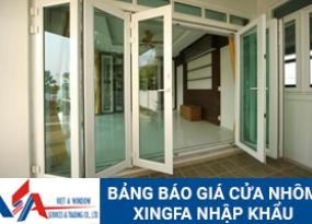 BẢNG BÁO GIÁ CỬA NHÔM XINGFA NHẬP KHẨU
